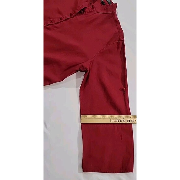 Lauren Ralph Lauren Henley Tunic Top 100% Linen Red Fabric Buttons Size Medium - Picture 14 of 14